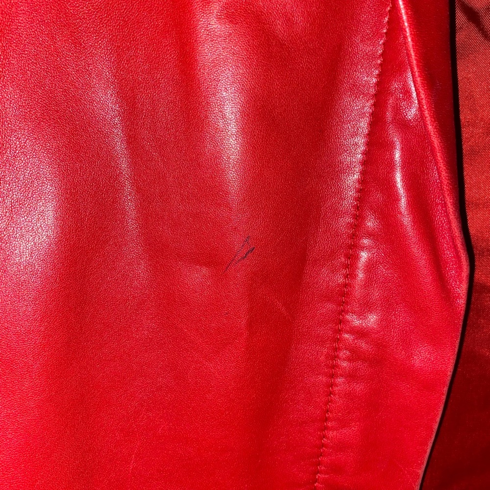 Don caster leather jacket red women size 2 - Picture 7 of 8